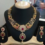 1 Gram Gold Bridal Stone Necklace from Vanathi