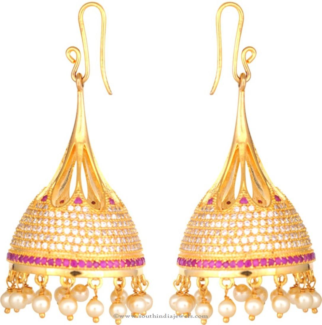 One Gram Gold Hoop Jhumka Earrings Earrings