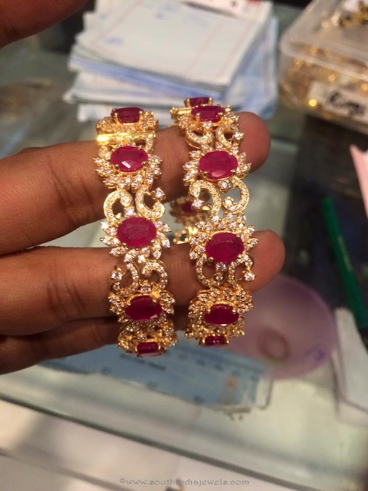 Gold Ruby Stone Bangle From PSJ