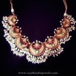 Gold Antique Pearl Ruby Necklace