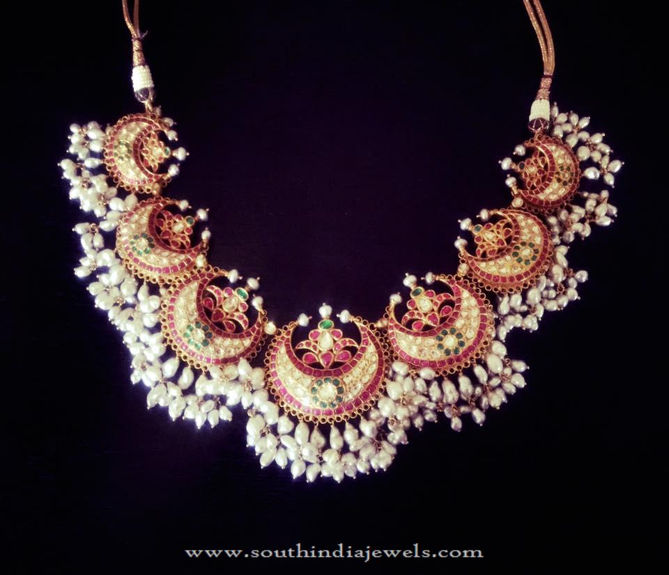 Gold Antique Pearl Ruby Necklace