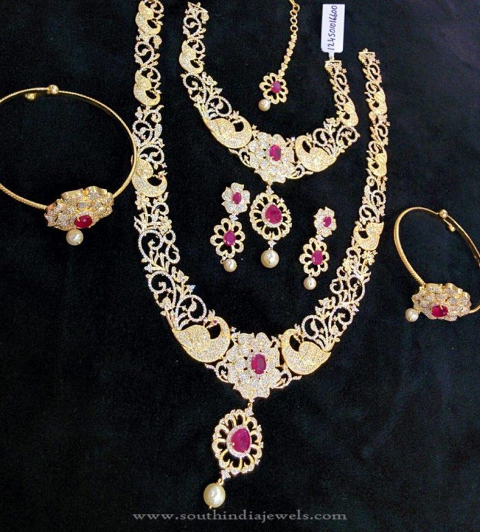 Bridal Peacock Necklace Sets South India Jewels
