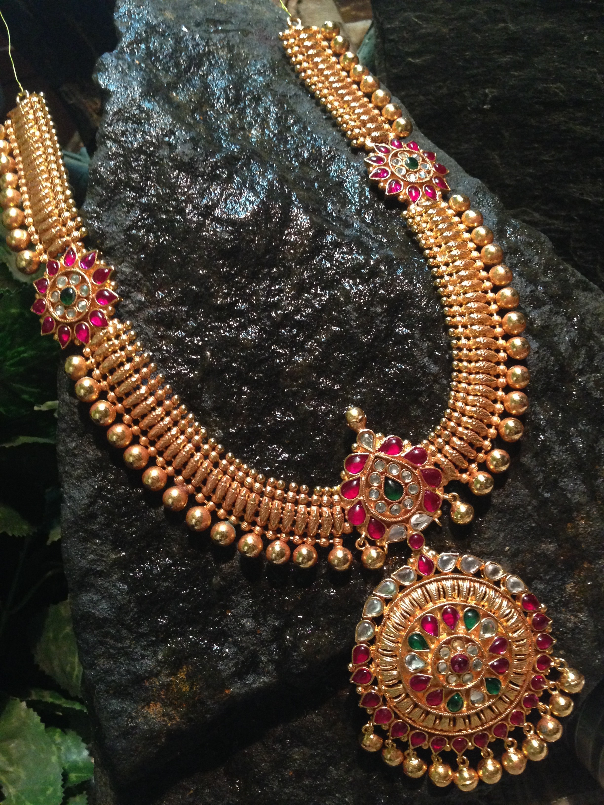 Broad Antique Long Haram from Queens Jewellery ~ South India Jewels