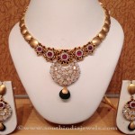 Designer Ruby Necklace Set with Earrings from NAJ