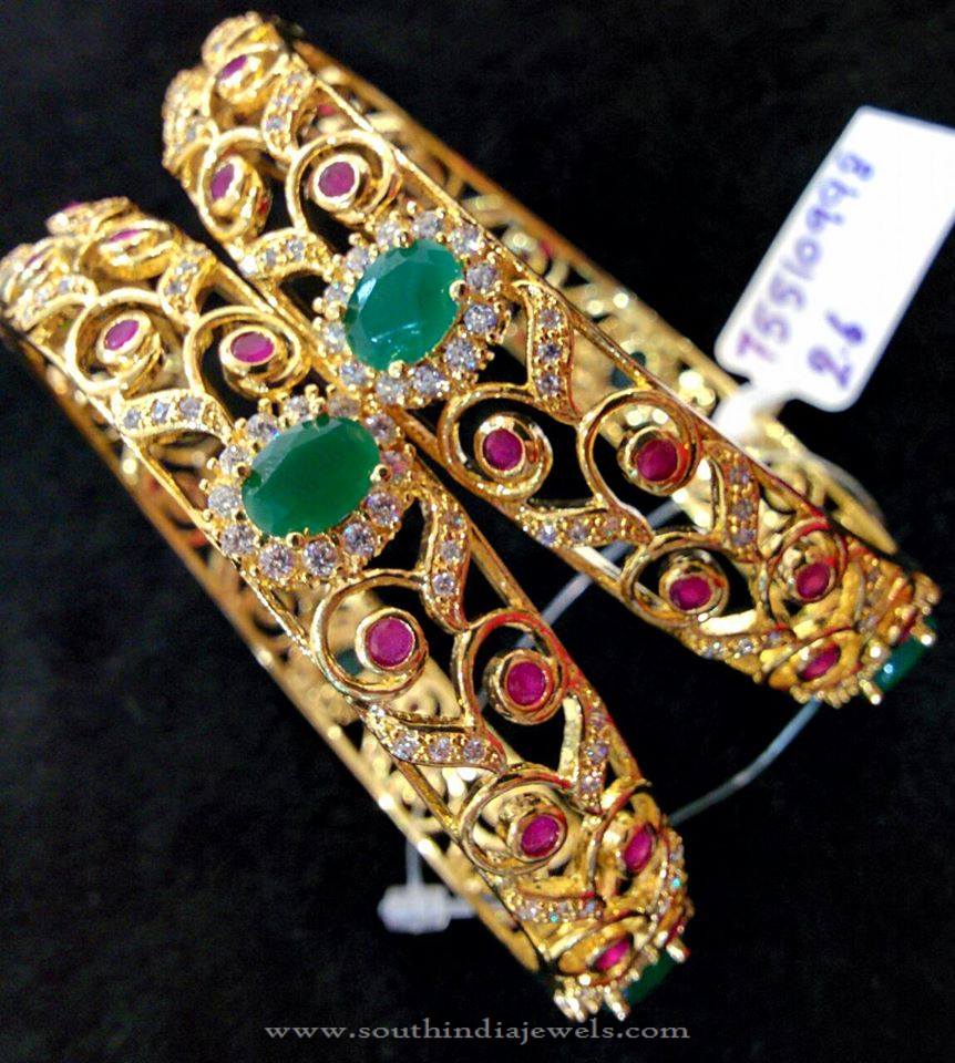 Fancy Gold Plated Stone Bangles