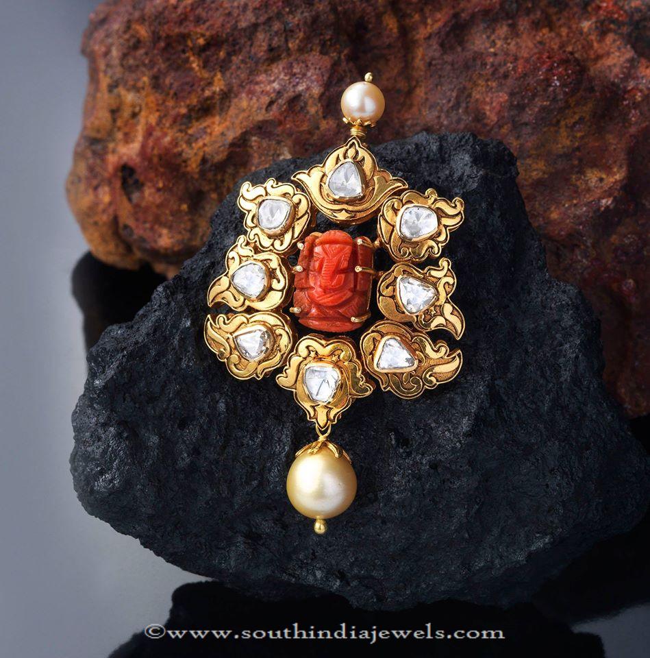 Gold Coral Pendant from Creations Jewellery