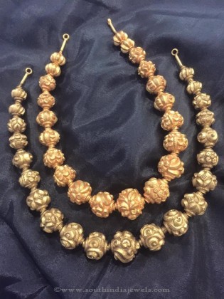 Gold Antique Ball Necklace - South India Jewels