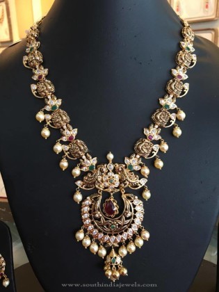 Gold Antique Nakshi Necklace From Bhavani Jewellers - South India Jewels
