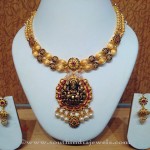 Gold Double Layer Nakshi Work Necklace