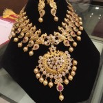 Gold Stone Necklace Design with Weight