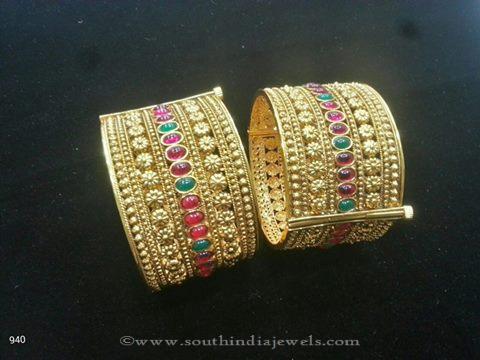 Gold Plated Broad Bangles 