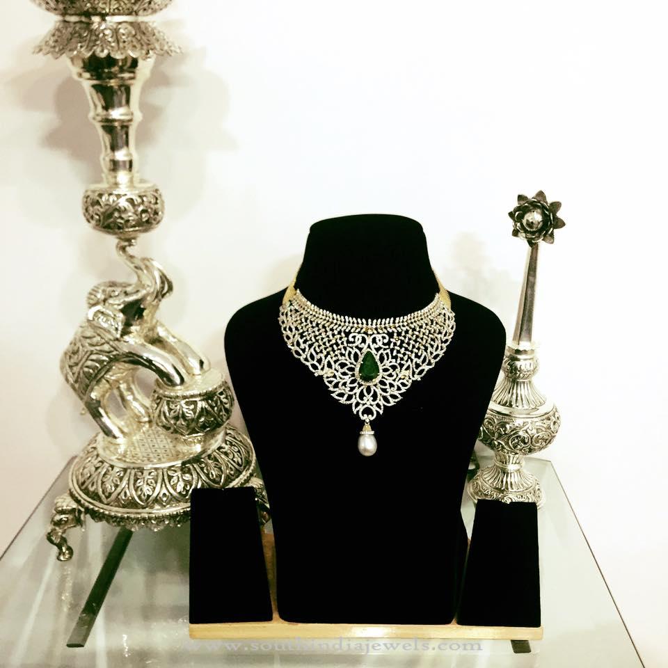 Indian Bridal Diamond Necklace from Parnicaa