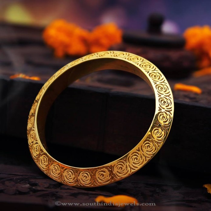 Latest Designer Gold Bangle From Manubhai - South India Jewels