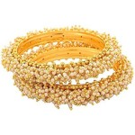 One Gram Gold Pearl Cluster Bangles