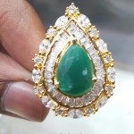 1 gm Gold Emerald Statement Ring