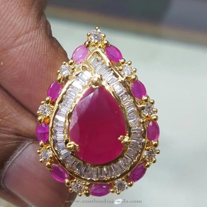 1 Gm Gold Ruby Ring With Price - South India Jewels