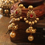 Antique Gold Earrings with South Sea Pearls