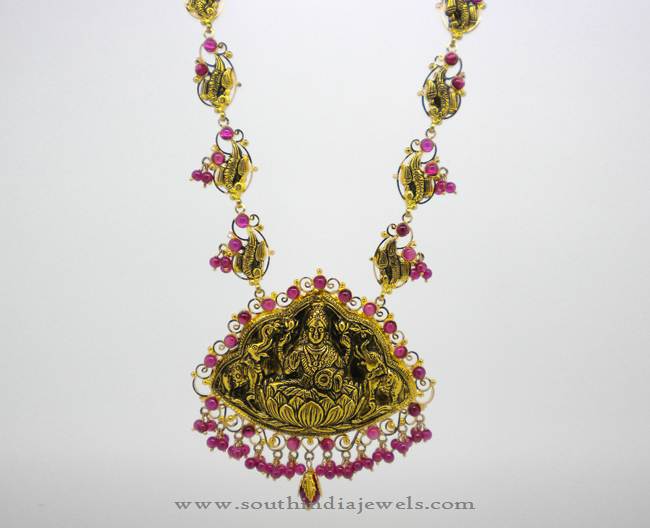 Antique Gold Lakshmi Haram from Karpagam Jewellers