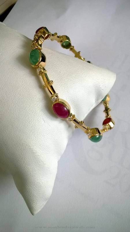 Diamond Bangles with Rubies and Emeralds