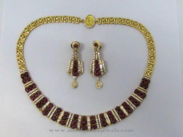 Diamond Necklace with Garnets