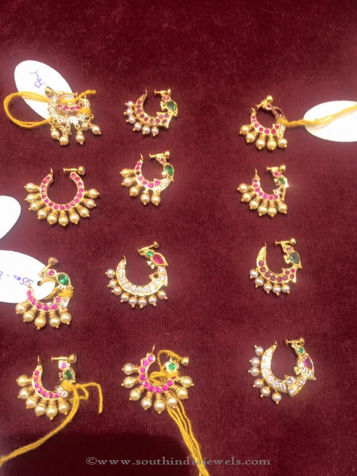 Gold Hyderabadi Bridal Nose Pins 