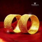 Gold Broad Bangle Set from Nathella Jewellery