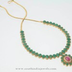Gold Emerald Attigai Necklace