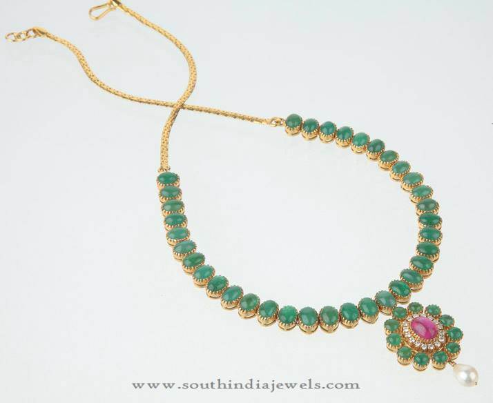 Gold Emerald Attigai Necklace
