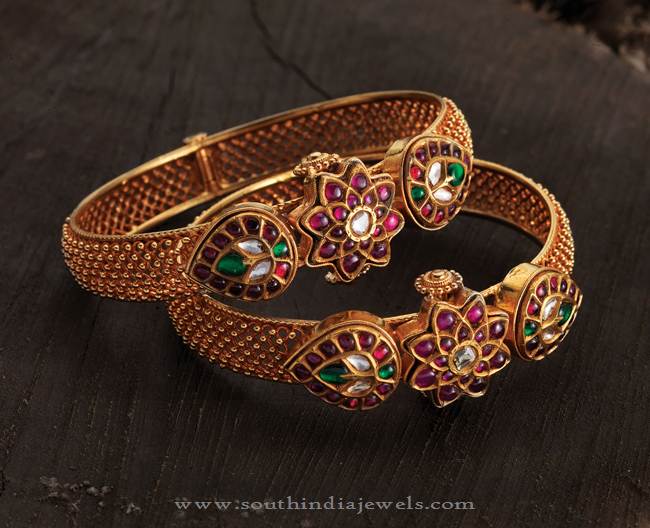 Latest Model Gold Kemp Bangle from Karpagam Jewellers
