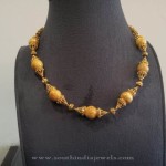 Gold Necklace with Amber Beads