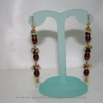 Gold Ruby Chandelier Earrings