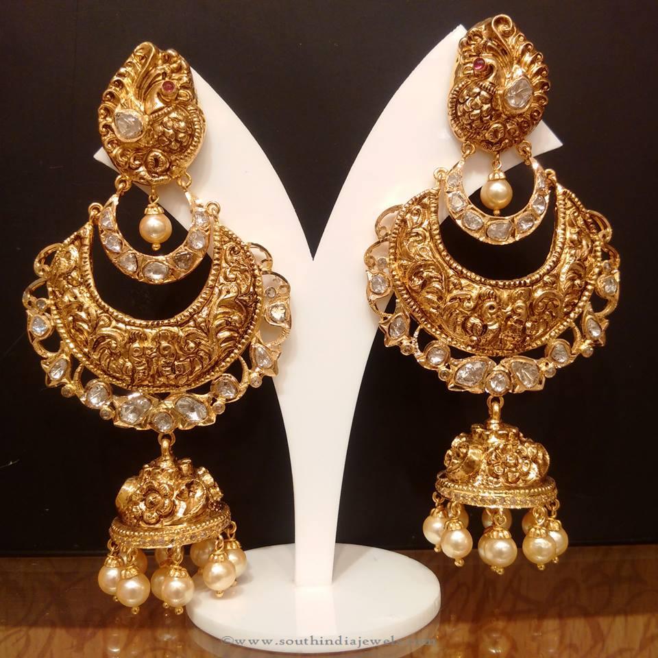 Gold Uncut Diamond Jhumka from NAJ