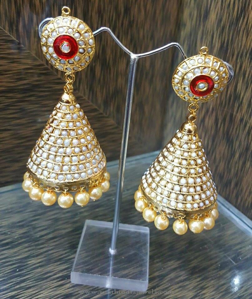 Hyderabad Pearl Jhumka Earrings
