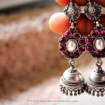 Antique Silver Ruby Jhumka From Elegance