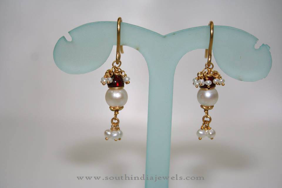 Gold Pearl Ruby Drops