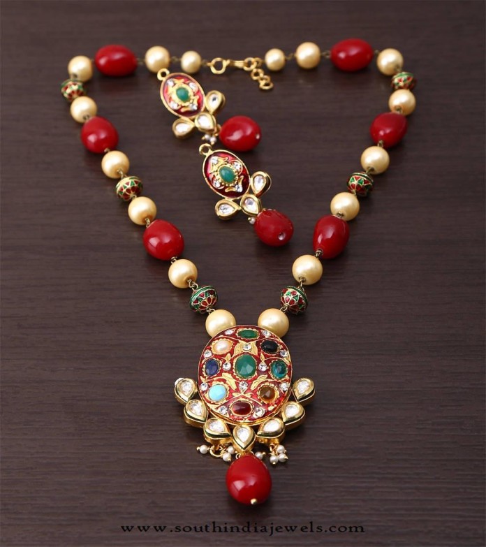 Beaded Imitation Necklace from Indiaroots - South India Jewels