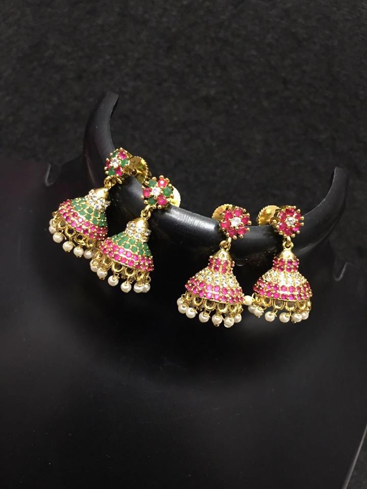 Colorful Gold Plated Jhumka 