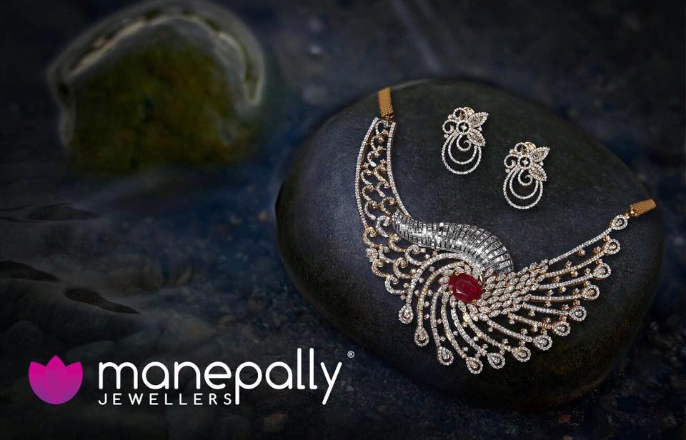 Designer Diamond Choker With Earrings from Manepally