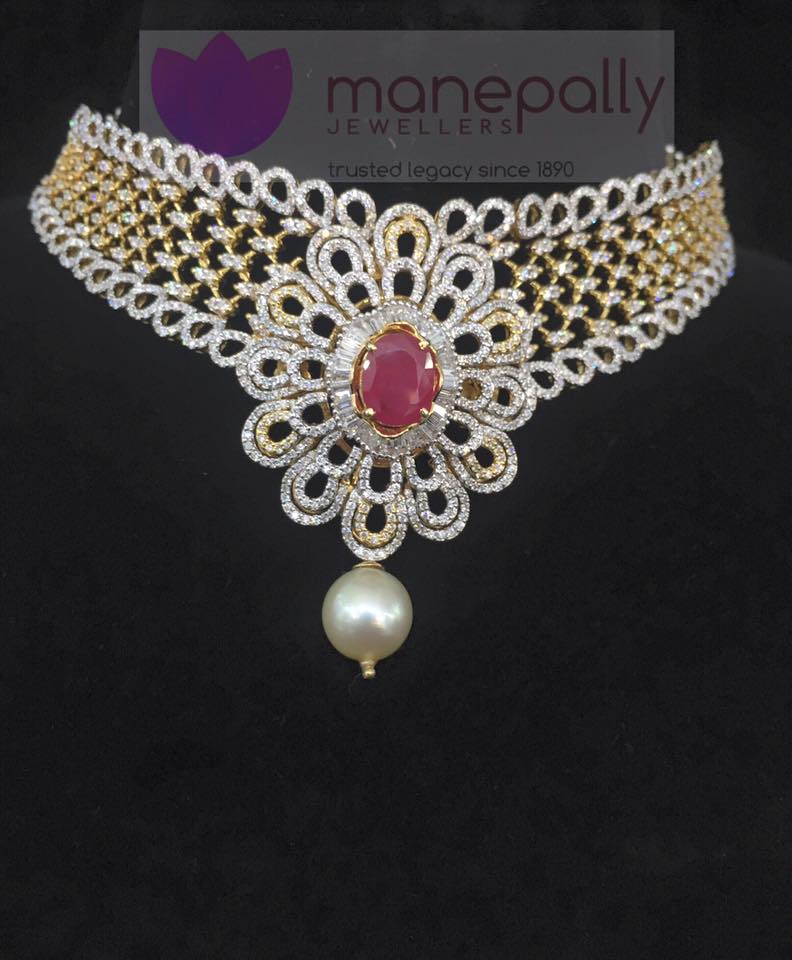 Designer Diamond Necklace from Manepally