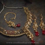 Gold Designer Floral Necklace Set