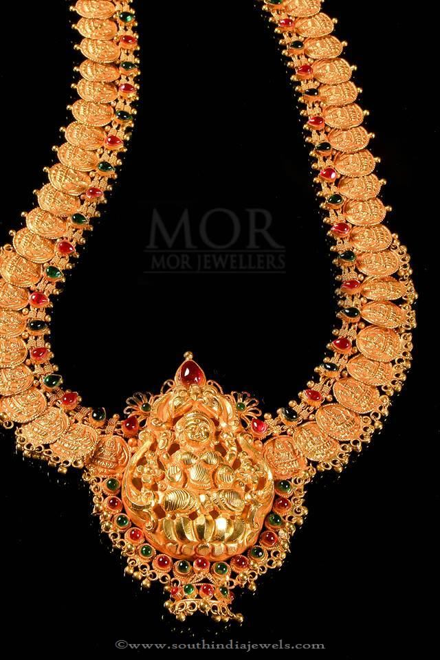 Gold Lakshmi Haram From Mor Jewellers