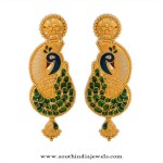 Gold Peacock Earrings from WHPS