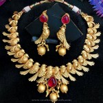 Gold Plated Designer Peacock Necklace