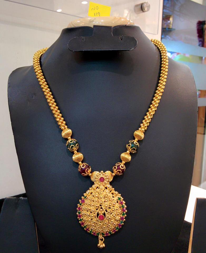One Gram Gold Long Chain ~ South India Jewels
