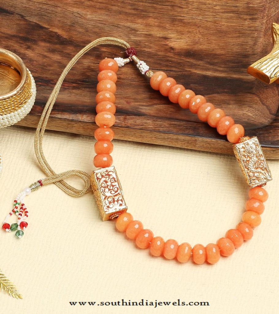 Orange Beaded Necklace 