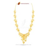 22K Gold Indian Floral Necklace Design