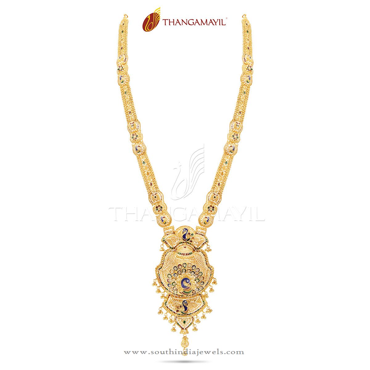 Manufacturer of 22k gold traditional design long necklace set | Jewelxy -  198190