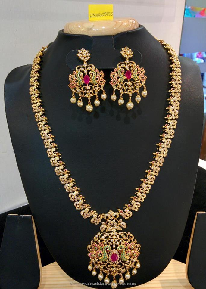 American Diamond Stone Necklace set from Vanathi South