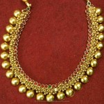 Gold Plated Antique Ball Necklace