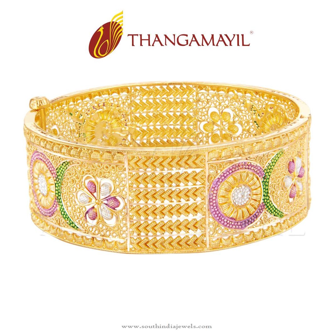 Big Bridal Gold Bangle From Thangamayil Jewellery - South India Jewels